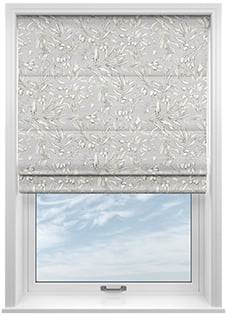 Aviary Velvet, Feather Grey - Roman Blind